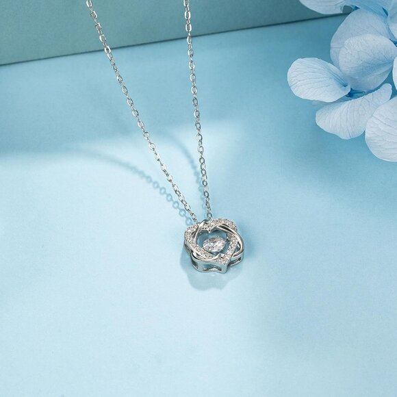 Sterling Silver Interlocking Hearts Necklace Gift for Godmother Godeaughter - Picture 6 of 7